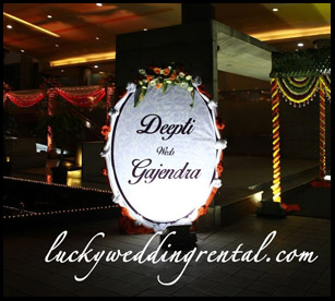 Lucky Wedding Rental Name Board Decoration