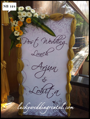 Lucky Wedding Rental Name Board Decoration